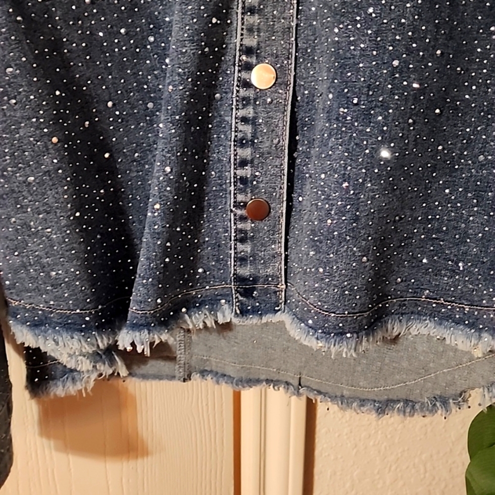 For Her Rhinestone Denim Jacket - Picture 6 of 9